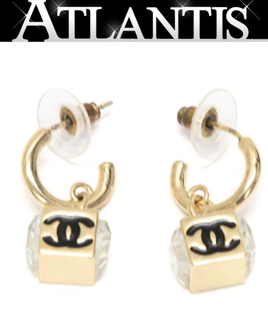 CHANEL Coco Mark Cube Swing Gold A23C Earrings