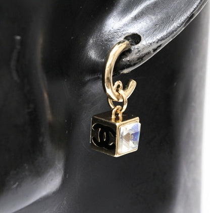 CHANEL Coco Mark Cube Swing Gold A23C Earrings