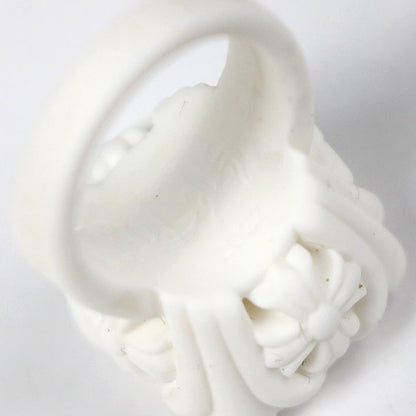 CHROME HEARTS White Silicon Cocktail Ring Size JP 9