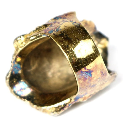 CRAZY PIG Lion Gold Plated Silver 925 Ring Gold Size JP 20.5