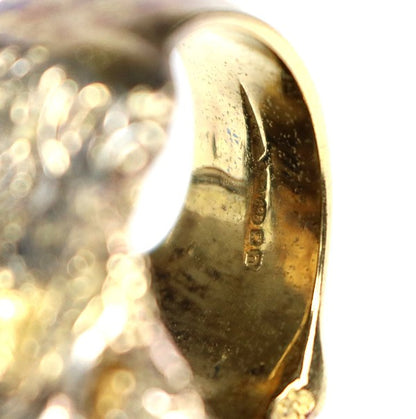 CRAZY PIG Lion Gold Plated Silver 925 Ring Gold Size JP 20.5