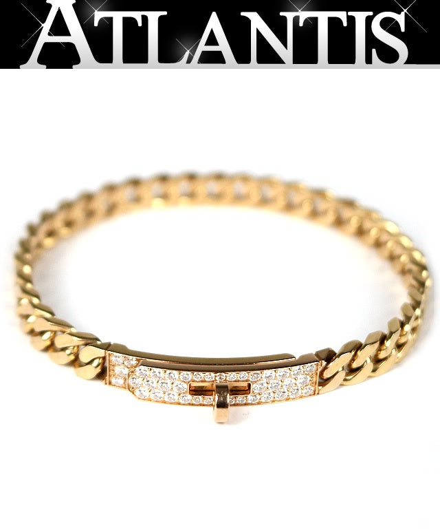HERMES Kelly Gourmet Pave Diamond 750PG Pink Gold Size XL