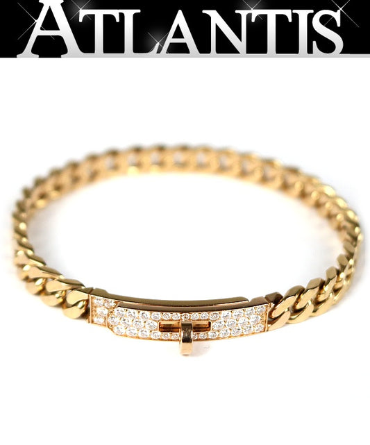HERMES Kelly Gourmet Pave Diamond 750PG Pink Gold Size XL