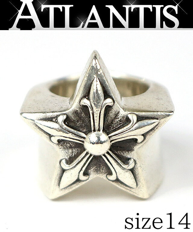 CHROME HEARTS Large Star Ring Silver 925 Size JP 14