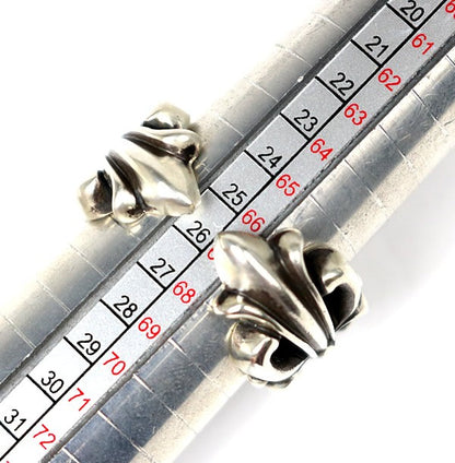 CHROME HEARTS Double Floral Cross Ring Silver Size JP 25.5