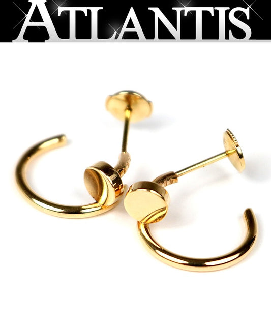 CARTIER Juste un Clou Nail Motif K18 Gold Earrings