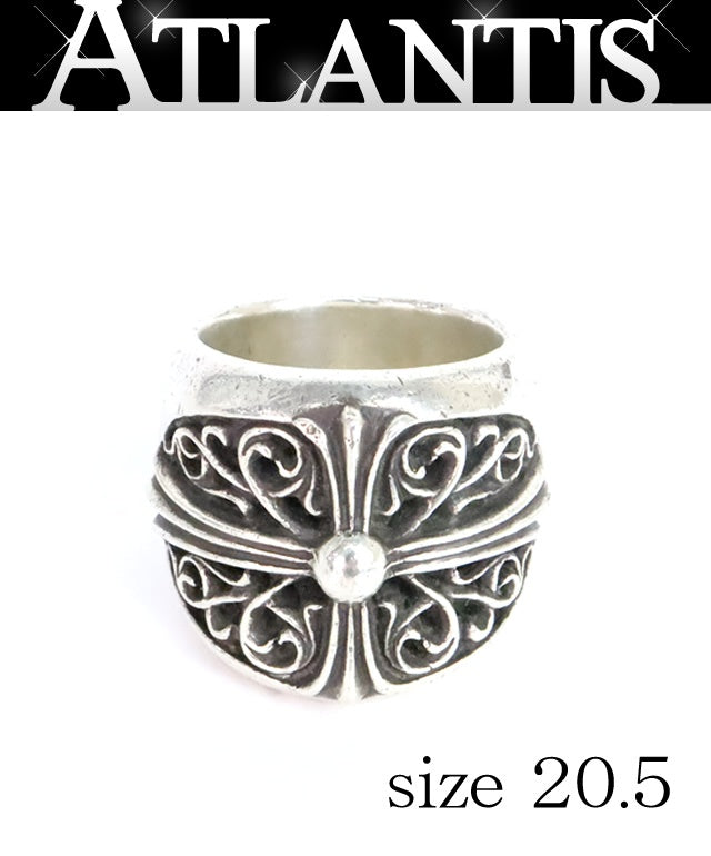 CHROME HEARTS Classic Oval Cross Ring Silver Size JP 20.5