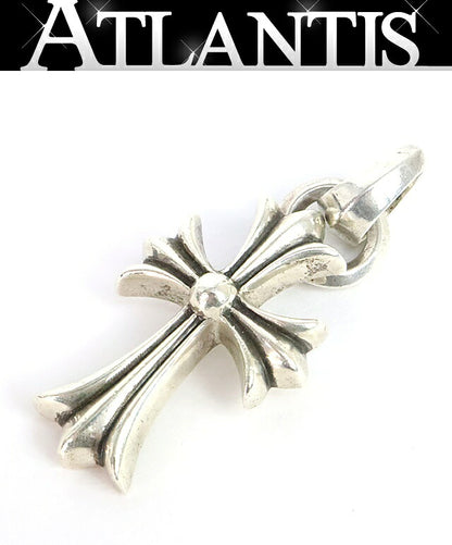 CHROME HEARTS Small CH Cross w/ Bail Pendant Charm Silver