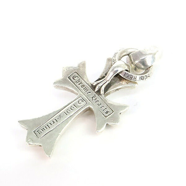CHROME HEARTS Small CH Cross w/ Bail Pendant Charm Silver