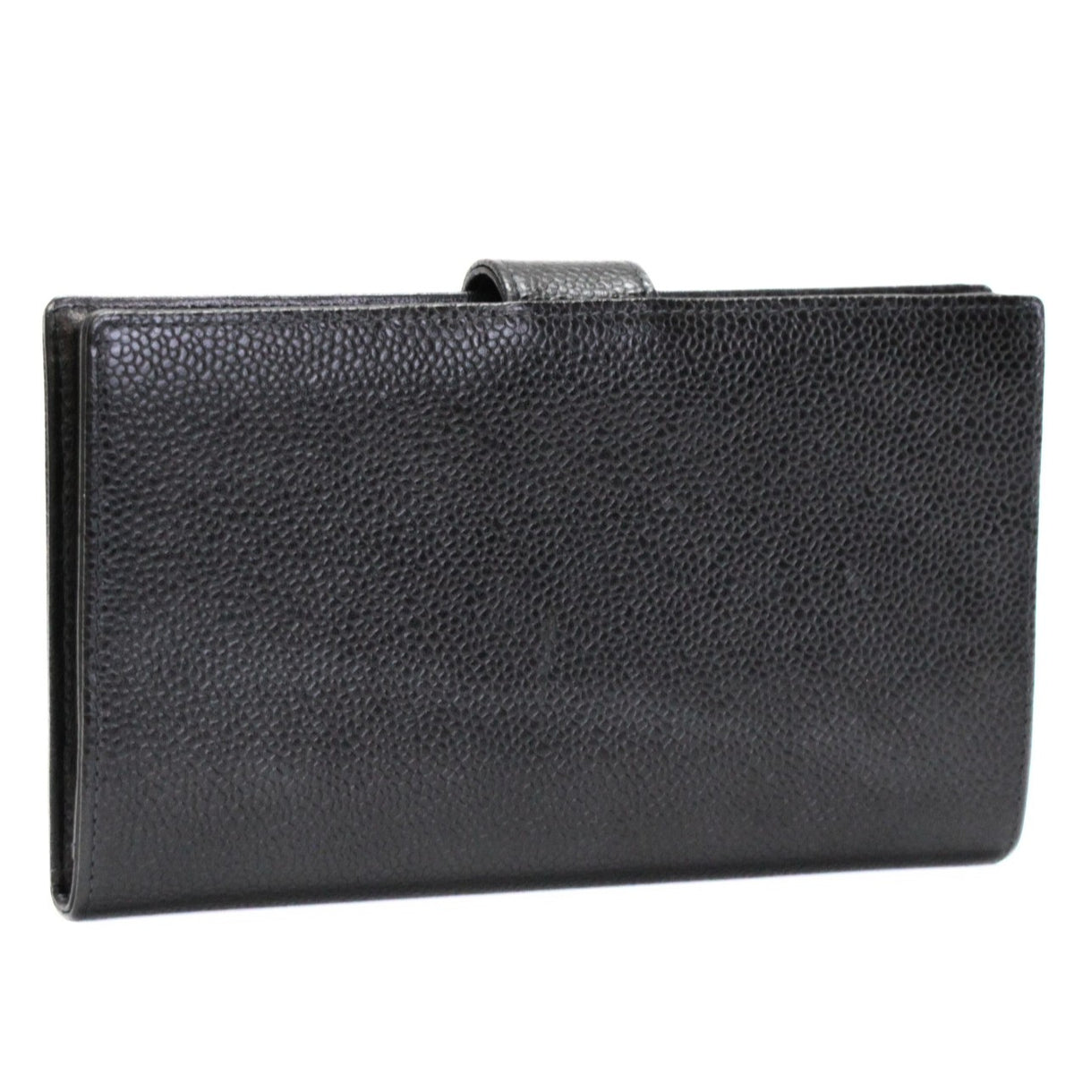 CHANEL Vintage Caviar Coco Wallet Black