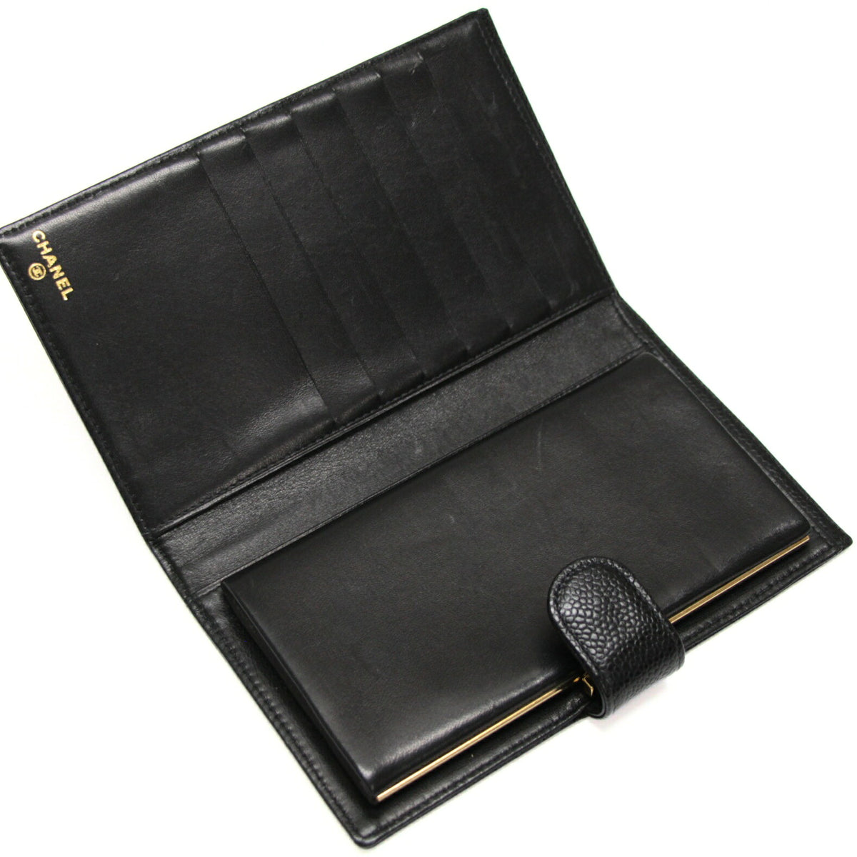 CHANEL Vintage Caviar Coco Wallet Black