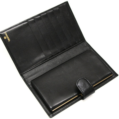 CHANEL Vintage Caviar Coco Wallet Black
