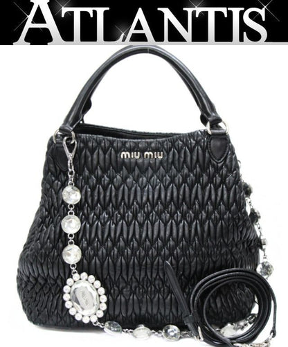 Miu Miu Matelasse Bijoux Nappa Bag Black