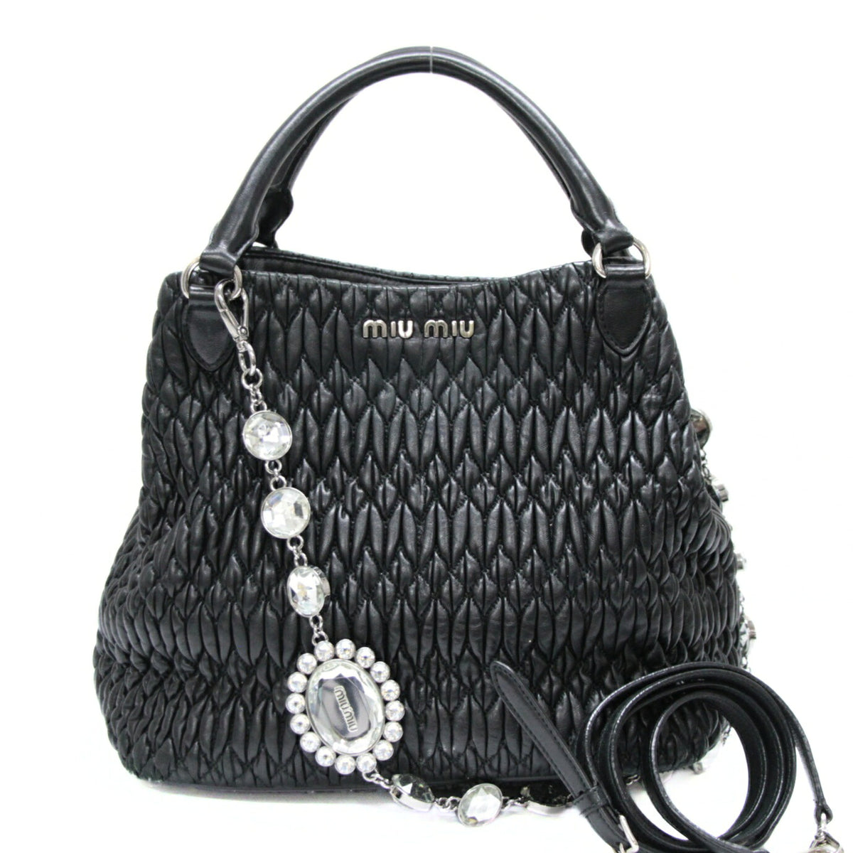 Miu Miu Matelasse Bijoux Nappa Bag Black