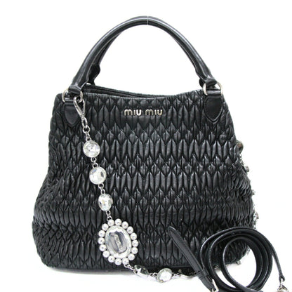 Miu Miu Matelasse Bijoux Nappa Bag Black