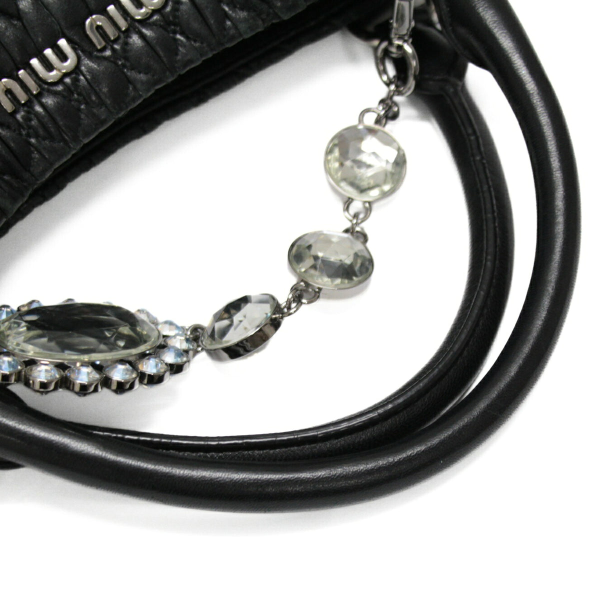 Miu Miu Matelasse Bijoux Nappa Bag Black