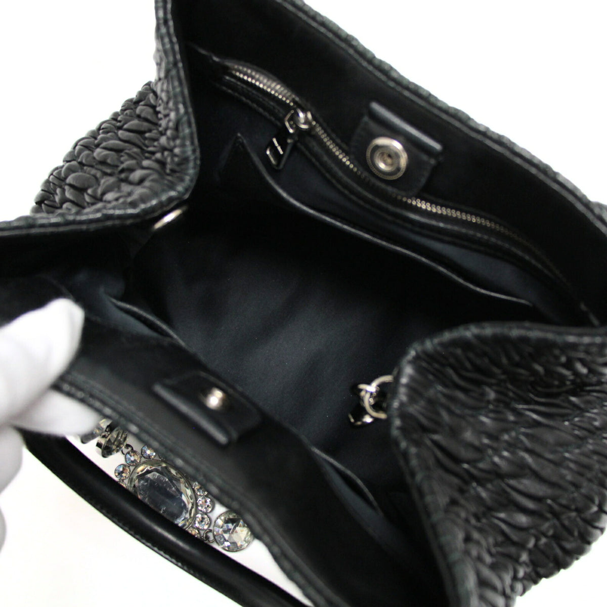 Miu Miu Matelasse Bijoux Nappa Bag Black