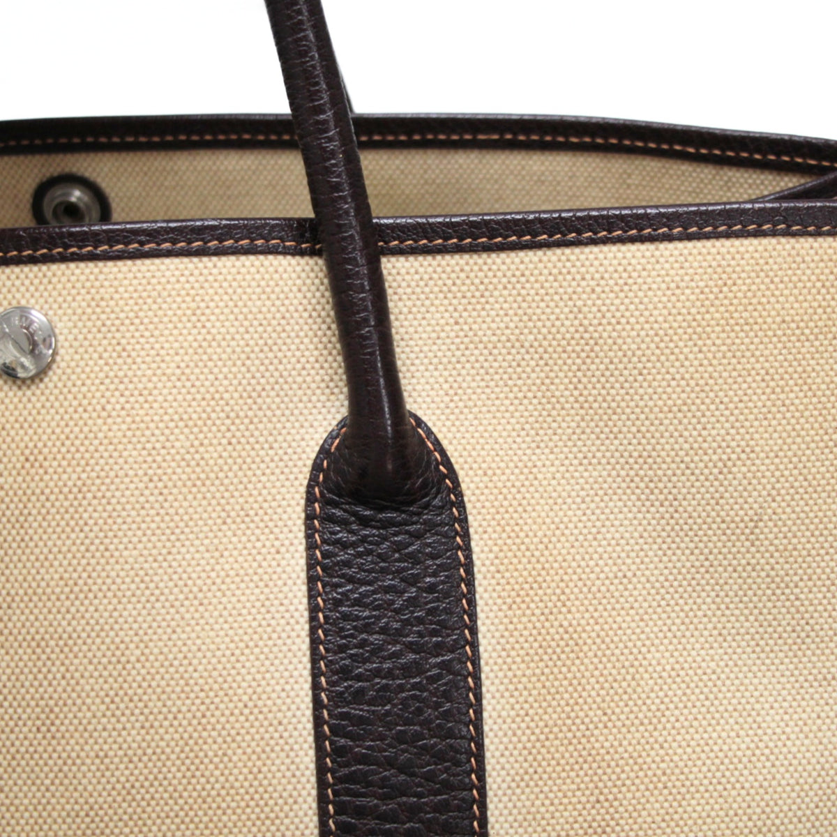 HERMES Garden Party PM Toile H Bag Marron