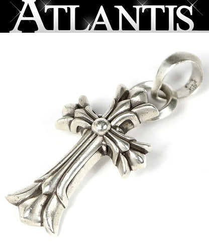CHROME HEARTS Double CH Cross Small Bail Charm Silver