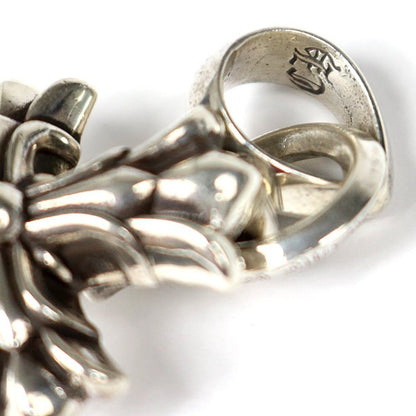CHROME HEARTS Double CH Cross Small Bail Charm Silver