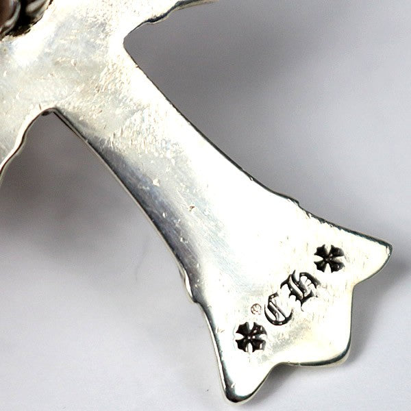 CHROME HEARTS Double CH Cross Small Bail Charm Silver