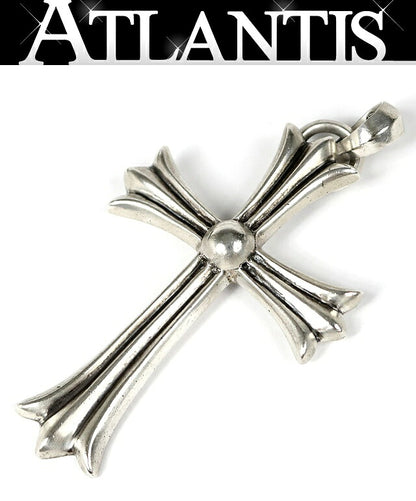 CHROME HEARTS Large Cross w/ Bail Pendant Charm Silver