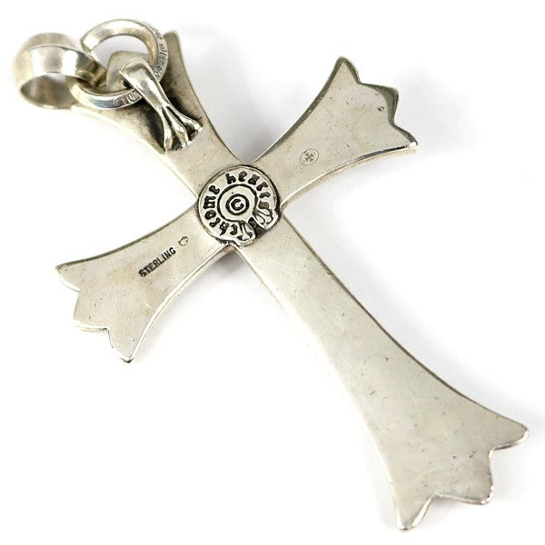 CHROME HEARTS Large Cross w/ Bail Pendant Charm Silver