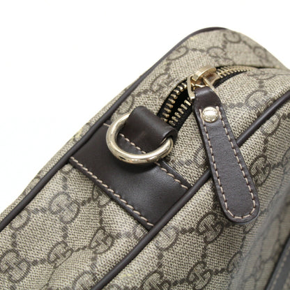 GUCCI GG Supreme Leather Briefcase Brown