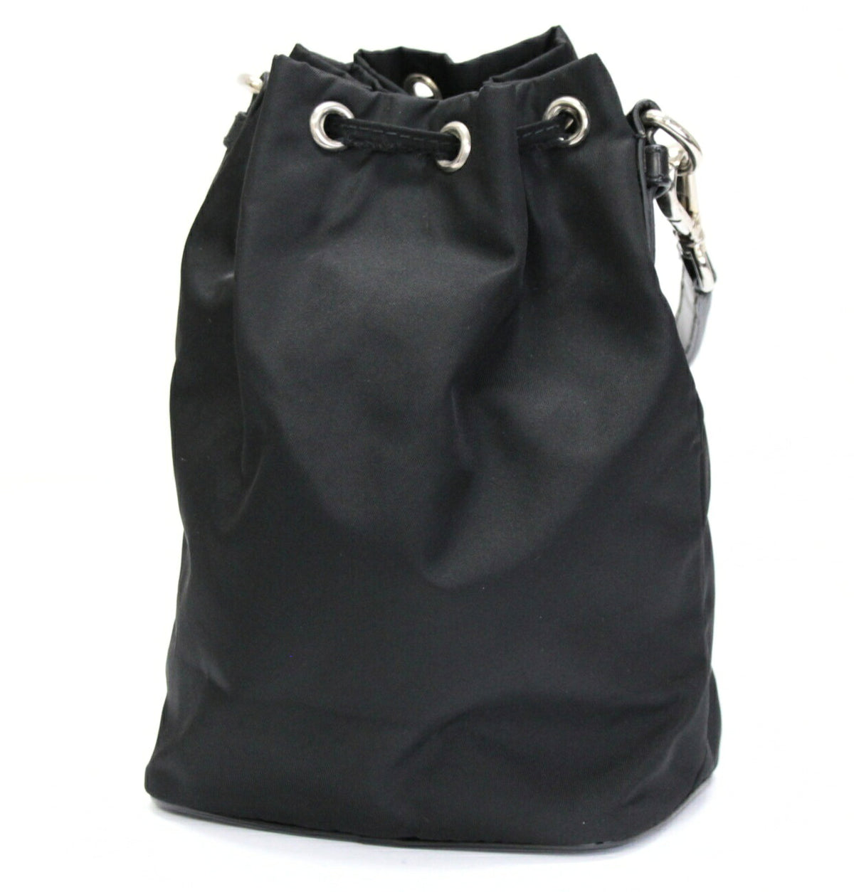 PRADA Nylon Drawstring Pouch Handbag Black