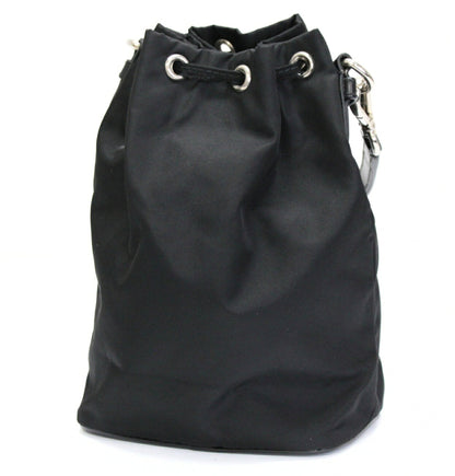 PRADA Nylon Drawstring Pouch Handbag Black