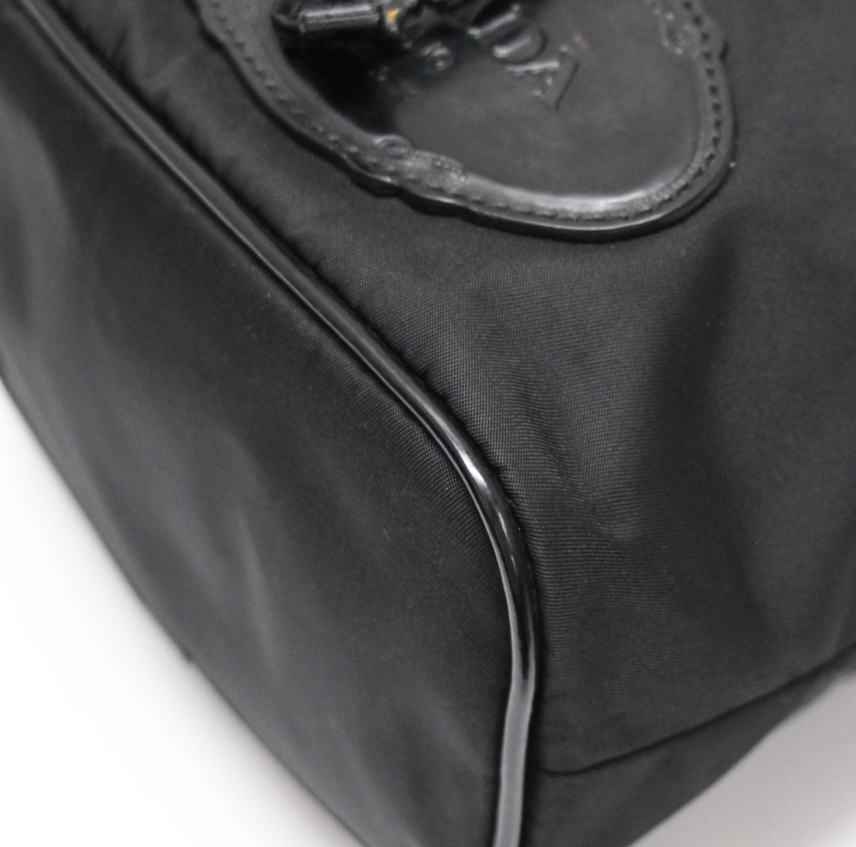 PRADA Nylon Drawstring Pouch Handbag Black
