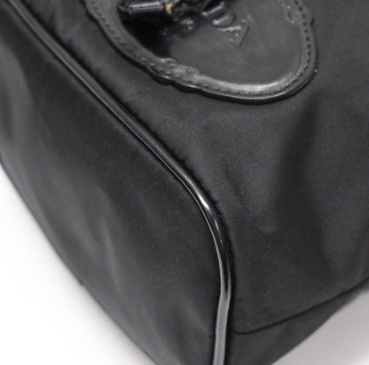 PRADA Nylon Drawstring Pouch Handbag Black