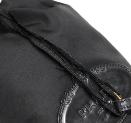 PRADA Nylon Drawstring Pouch Handbag Black