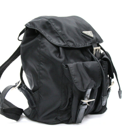 PRADA Double Pocket Nylon Backpack Black