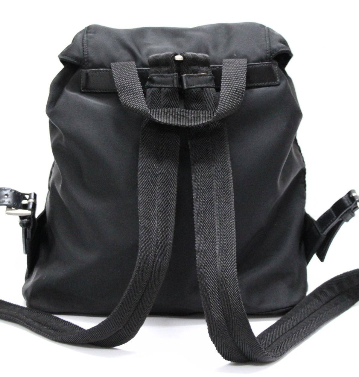 PRADA Double Pocket Nylon Backpack Black