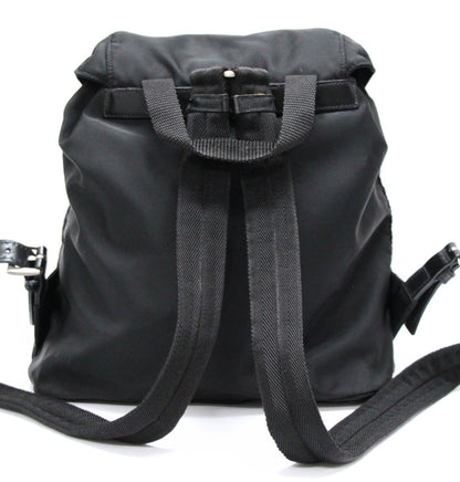 PRADA Double Pocket Nylon Backpack Black