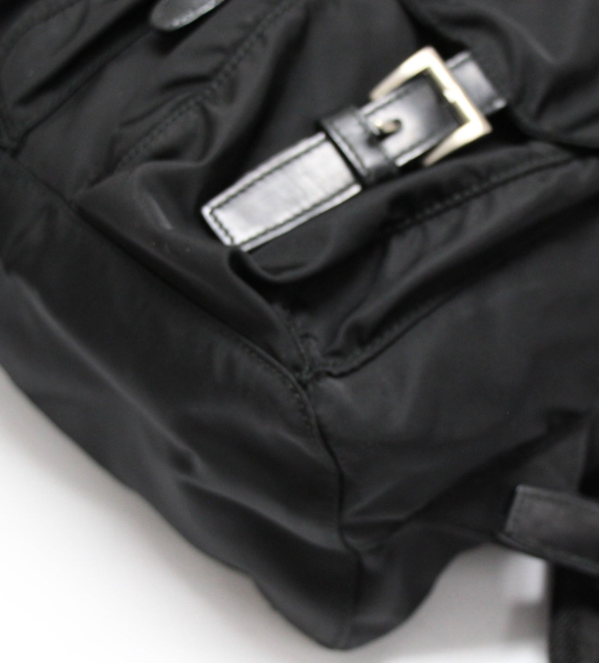 PRADA Double Pocket Nylon Backpack Black