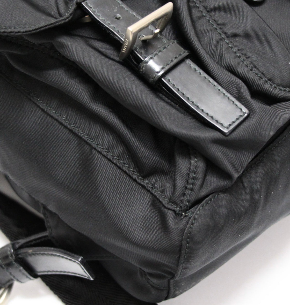PRADA Double Pocket Nylon Backpack Black