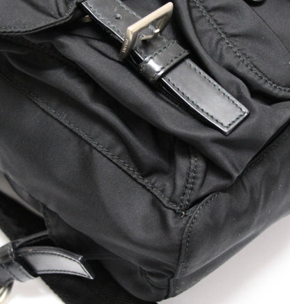 PRADA Double Pocket Nylon Backpack Black