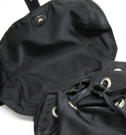 PRADA Double Pocket Nylon Backpack Black