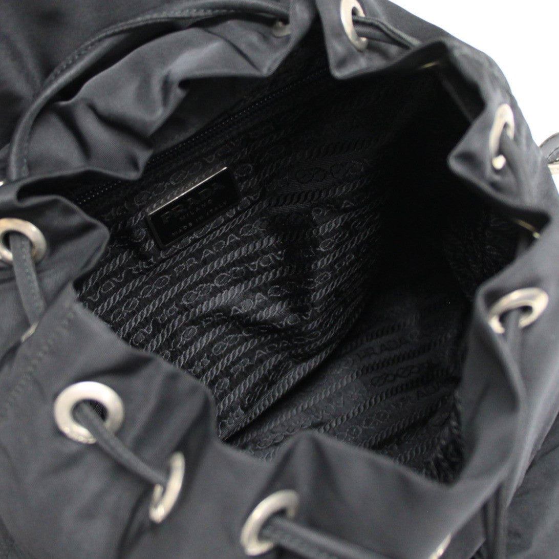 PRADA Double Pocket Nylon Backpack Black