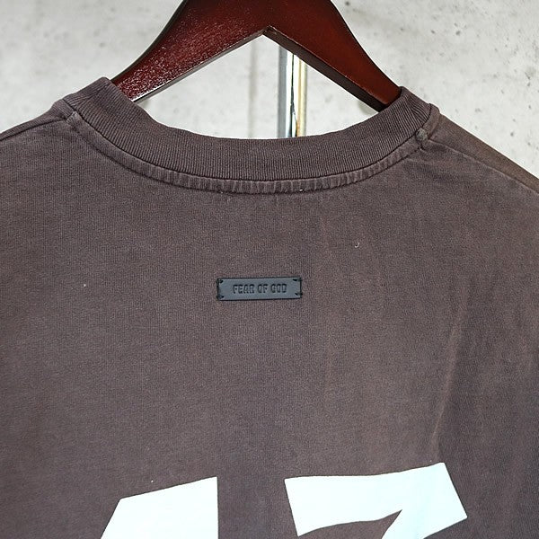FEAR OF GOD Logo Short Sleeve T-Shirt Burgundy Size M