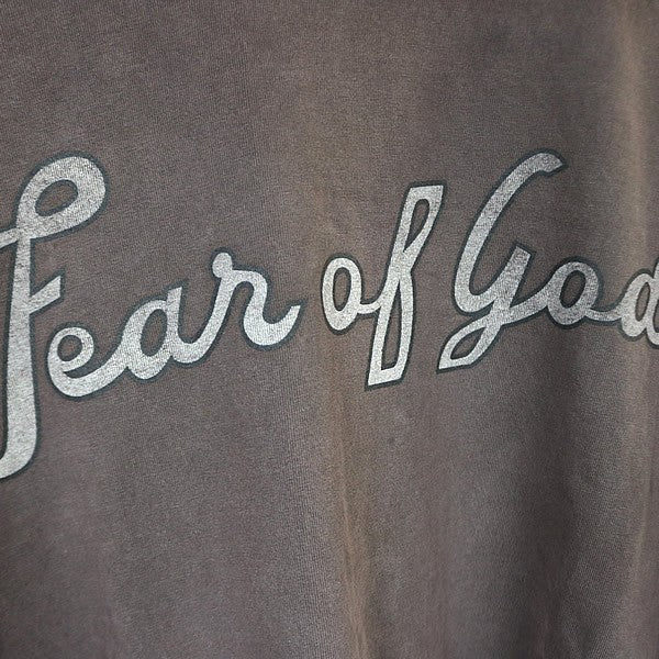 FEAR OF GOD Logo Short Sleeve T-Shirt Burgundy Size M