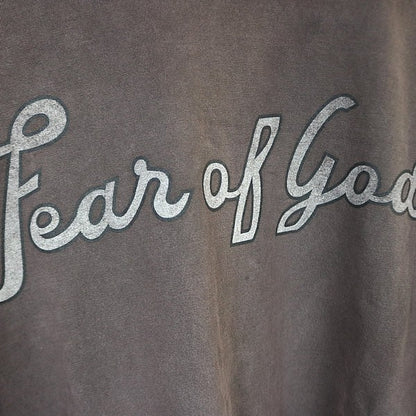 FEAR OF GOD Logo Short Sleeve T-Shirt Burgundy Size M