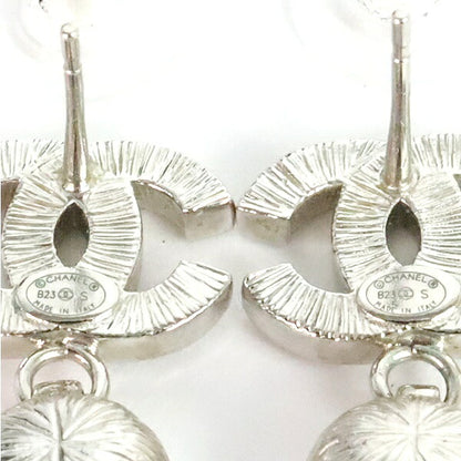 CHANEL Coco Mark Swing Earrings Silver