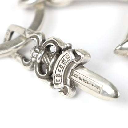 CHROME HEARTS Large Cross Split Dagger Keyring Silver