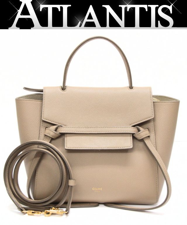 CELINE Nano Leather 2WAY Belt Bag Beige