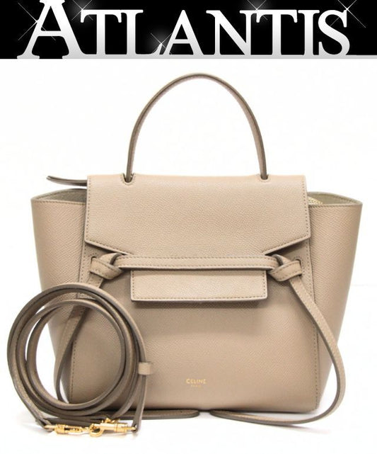 CELINE Nano Leather 2WAY Belt Bag Beige