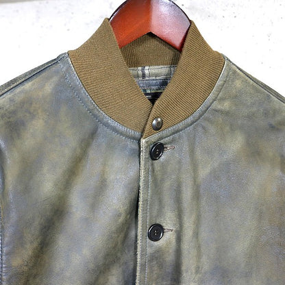RALPH LARUREN RRL Leather Bomber Jacket Brown Size XS