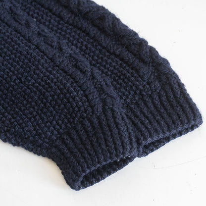 INVERALLAN 3A Lumber Cable Knit Cardigan Navy Size L